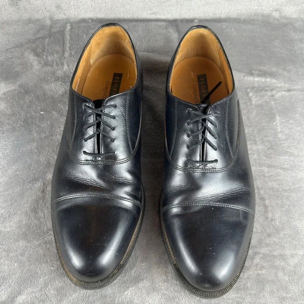 Florsheim‎ Comfortech Mens 10 D Black Leather Cap Toe Oxford Dress Shoes 20398